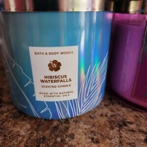 BATH & BODY WORKS HIBISCUS WATERFALLS 3 WICK SCENTED CANDLE ~14.5 OZ